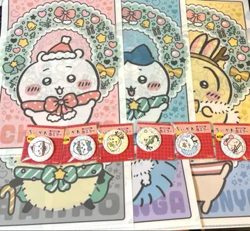 치이카와 세븐일레븐 콜라보 클리어 파일과 캔 거울 컴플리트 세트