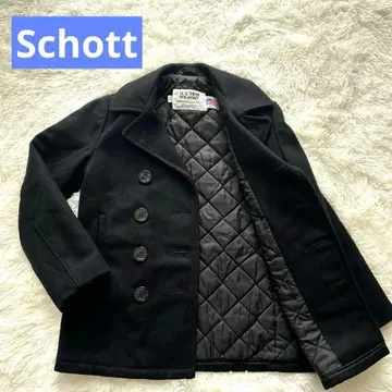 Schott 더블 퀼팅 피코트 740N 블랙 USA