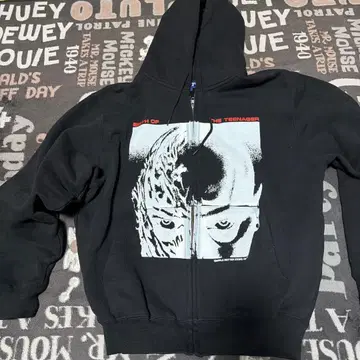 BoTT L 집업 후디 그래픽 프린트