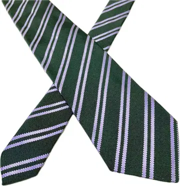 새상품급 스테파노 비기 실크 코튼 직조 넥타이 스트라이프 D 그린 라벤더