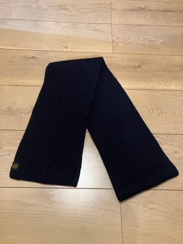 바토너 솔리드 울 머플러 네이비