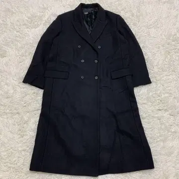 새상품급 자라 마테코 더블 체스터 코트 빅 사이즈 XL 맥시 길이 블랙