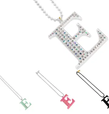 E Lucite Crystal Necklace
