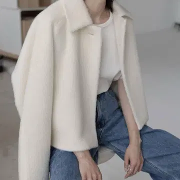 [ na.e ] 알파카 숏코트 boxy short coat