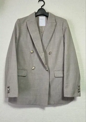 플레인 피크트 라펠 더블 자켓