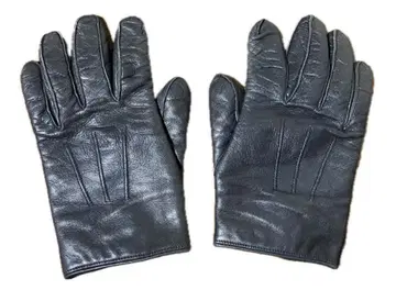 던힐 DUNHILL 천연 가죽 가죽 장갑 그로브 블랙 이탈리아제 양호품