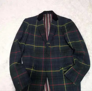 상태 좋음! MOON 타탄 체크 자즈 트위드 테일러드 자켓