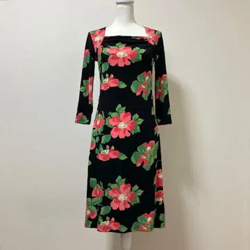 마카오제 로라 애슐리 꽃무늬 꽃 원피스 성인용 멋진 블랙