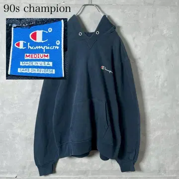 90s USA제 champion 원 포인트 후드티 네이비 PM91