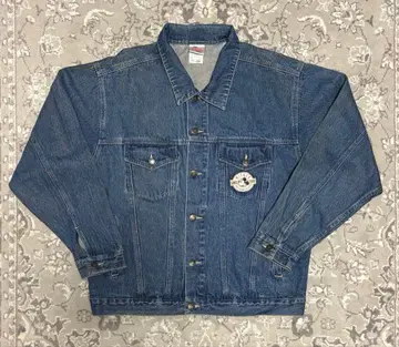 [ Disney ] 데님 자켓 자수 미키 구피 플루토 90s