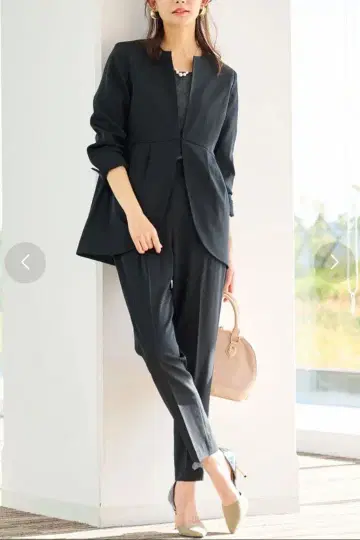 RANAN 라운드 헴 자켓 셋업 블랙 M 사이즈