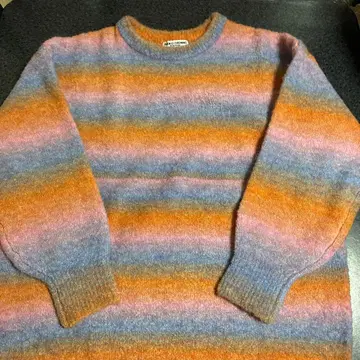 RODEO CROWNS 그라데이션 보더 무늬 울 혼방 무릎 기장 원피스