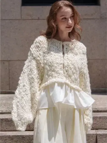 acka frill hand knit cardigan