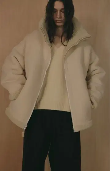 [ 미사용 ] ETRE TOKYO 리버서블 보아 블루종