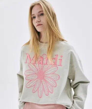 마르디메크르디 스웨트 셔츠 핑크 x 그레이