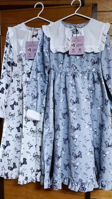 시마무라 진백 리본 무늬 카라 부착 원피스 M 사이즈