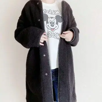 아줄 엔칸토 보아 x 퀼팅 리버서블 코트 M