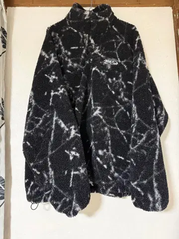 플리스 자켓 블랙/화이트