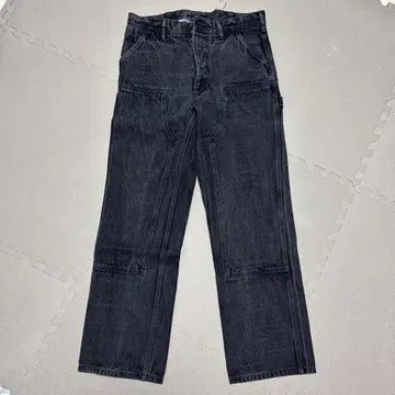 VSVM 블랙 데님 스트레이트 팬츠