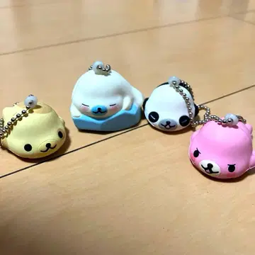 산엑스 마메고마 스퀴즈 키링 4개 세트