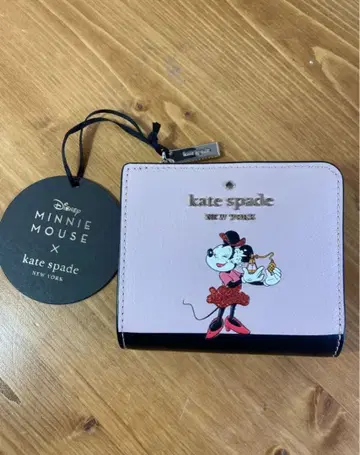 레어 케이트 스페이드 디즈니 미니 마우스 이단 접이식 지갑