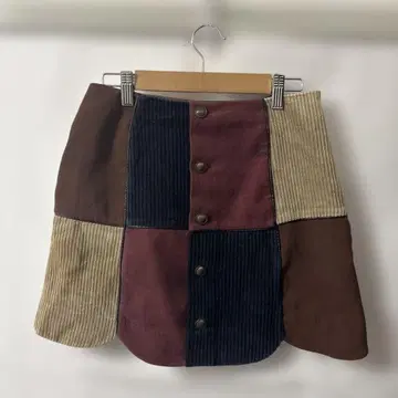 [당일 발송] S Lily Brown 패치워크 디자인 미니 타이트 스커트