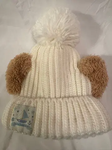 더피 니트 모자 화이트 귀 포함 디즈니씨 모자