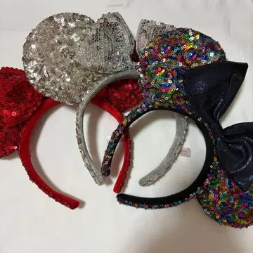 디즈니 머리띠 스팽글 3종 세트