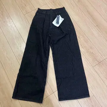 JEANASIS 다크 그레이 와이드 데님 팬츠