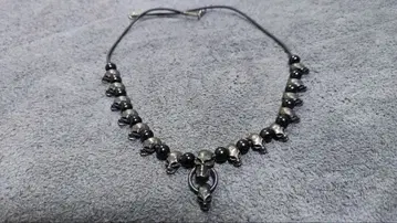 hide 네크로맨스 스컬 모티브 목걸이 블랙