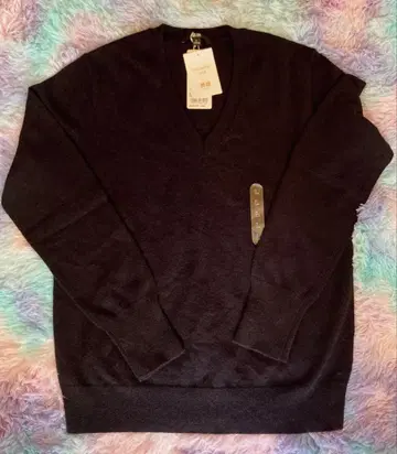 UNIQLO 유니클로 캐시미어 V넥 스웨터 L 네이비