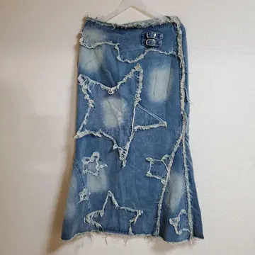 shein 데님 타이트 스커트 별 모양 자수 포함