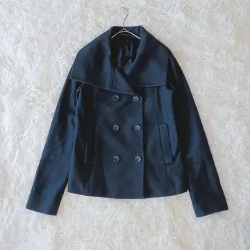 theory 숏코트 빅칼라 울 혼방 네이비 M