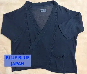 BLUE BLUE JAPAN 네이비 가디건 3/4 소매 Fsize