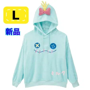 L 새상품 릴로&스티치 스크램프 트레이닝복 코스프레 후드티 플리스
