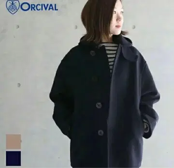 오르치발 드롭 숄더 멜톤 숏코트