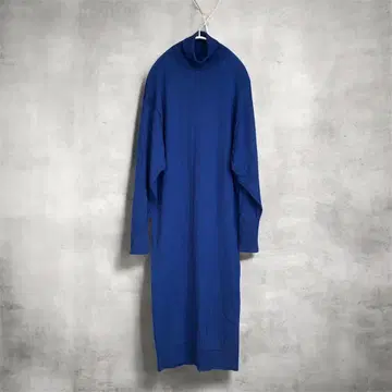 유나이티드 애로우즈 블루 니트 원피스 울 하이넥