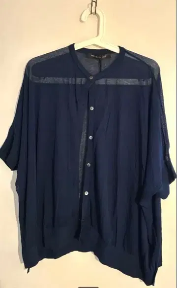 미즈이로 인디 네이비 칠부 소매 가디건