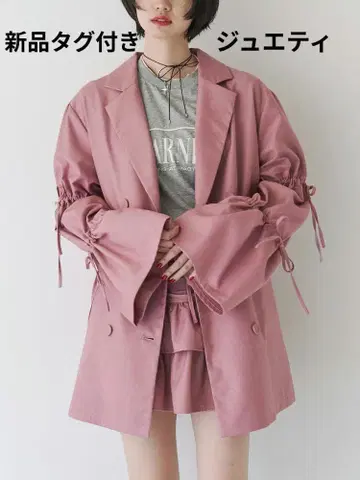 택 포함 새상품 쥬에티 슬리브 리본 자켓 미니 원피스