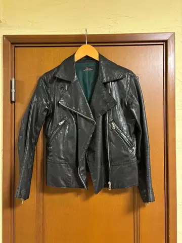 가죽 더블 라이더 자켓 양가죽 S-M 블랙