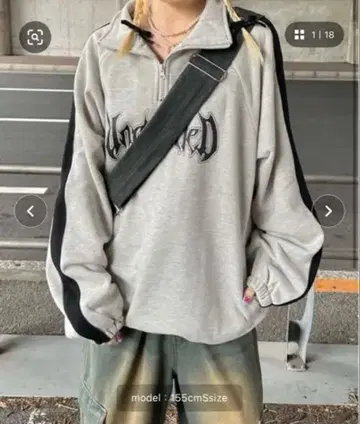 sedacile 밑단 드로 코드 하프 지퍼 맨투맨