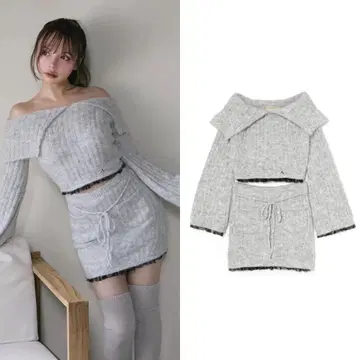 ANDMARY 그레이 니트 셋업