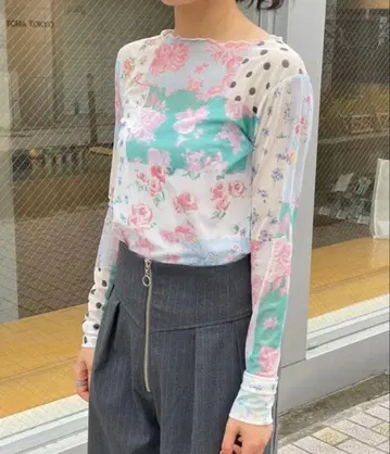 poppy 시스루 상의 패치워크