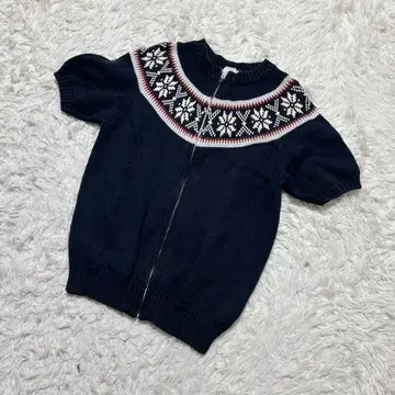 [ c6975 ] BEAMS 니트 스웨터 반팔 네이비