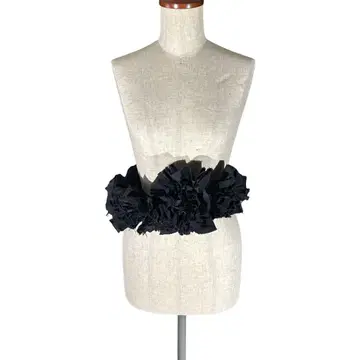 80s archive 프릴 플라워 장식 벨트 블랙