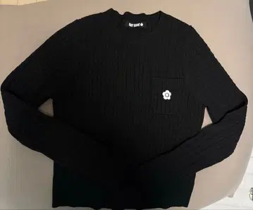 MARY QUANT 블랙 리브 스웨터