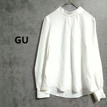 지유 긴팔 블라우스 쉬폰 플레어 밴드 카라 오피스 심플 출퇴근