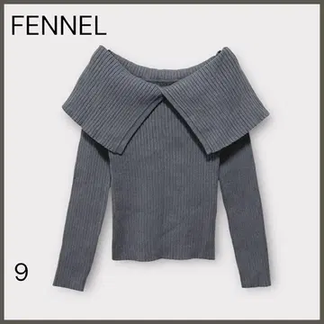 [ FENNEL 페넬 ] 빅 컬러 리브 니트 / 오프숄더 / 차콜