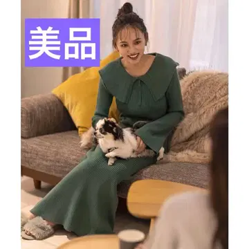 새상품급 ROYAL PARTY 빅카라 니트 원피스