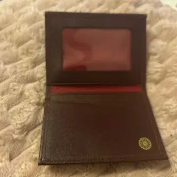 황궁 와인 레드 국화 문양 패스 케이스 정기권 케이스